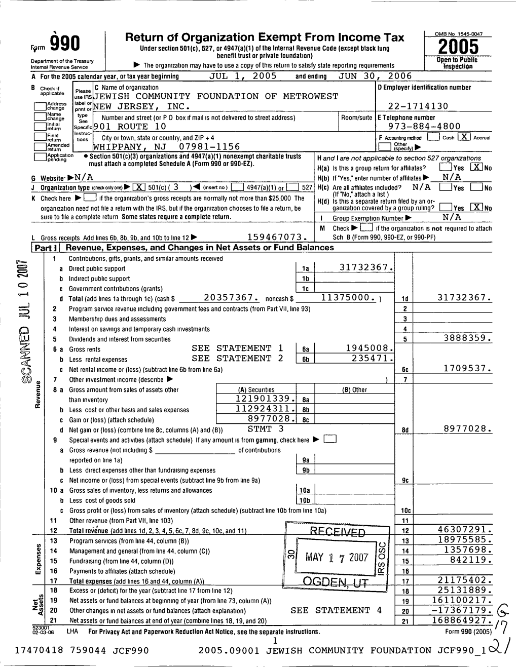 Return of Organization Exempt from Income Tax OMB No 1545-M