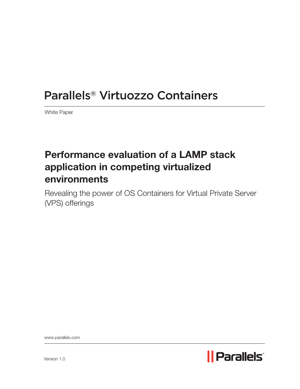 Parallels® Virtuozzo Containers
