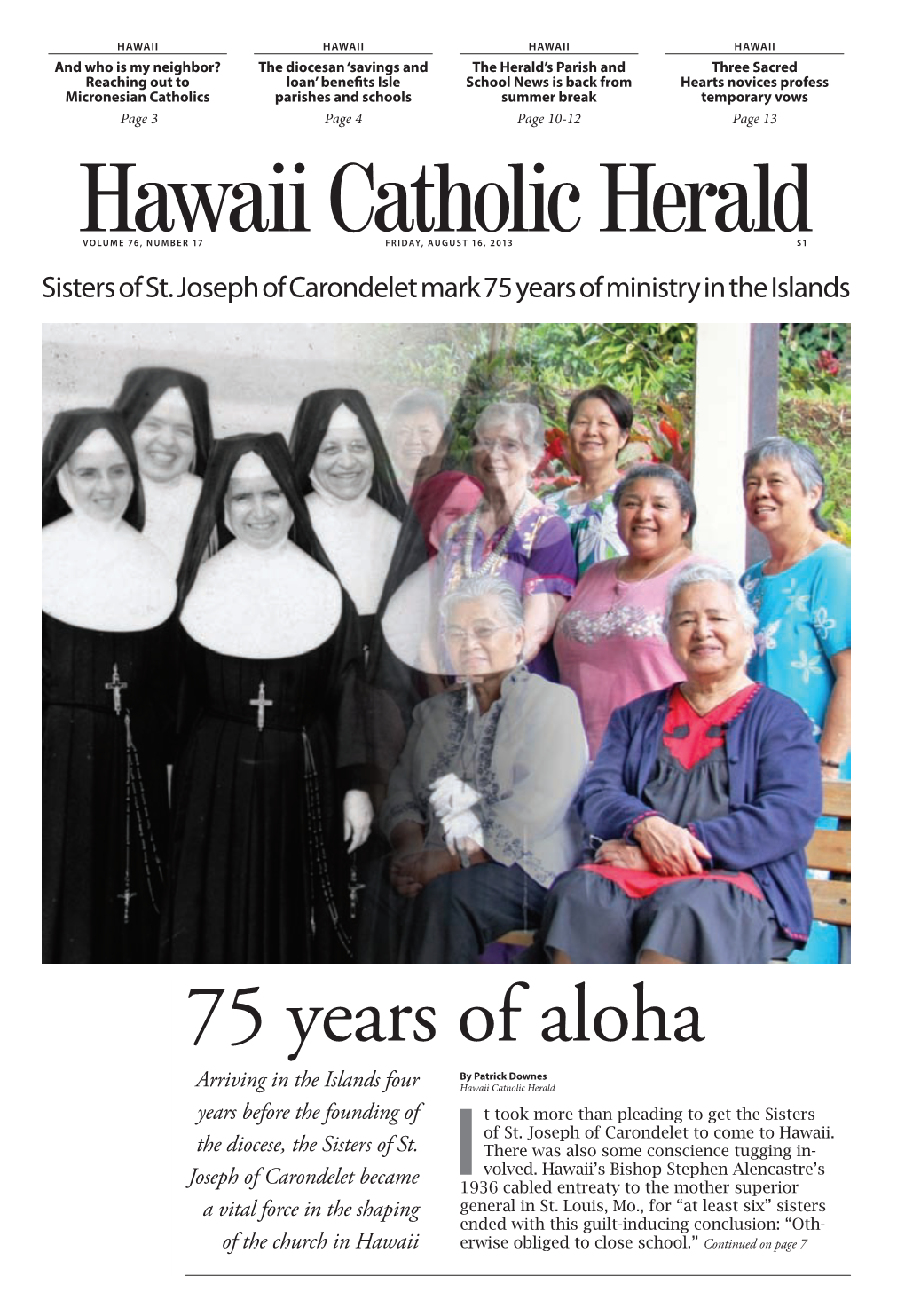 Sisters of St. Joseph of Carondelet Mark 75 Years of Ministry in the Islands