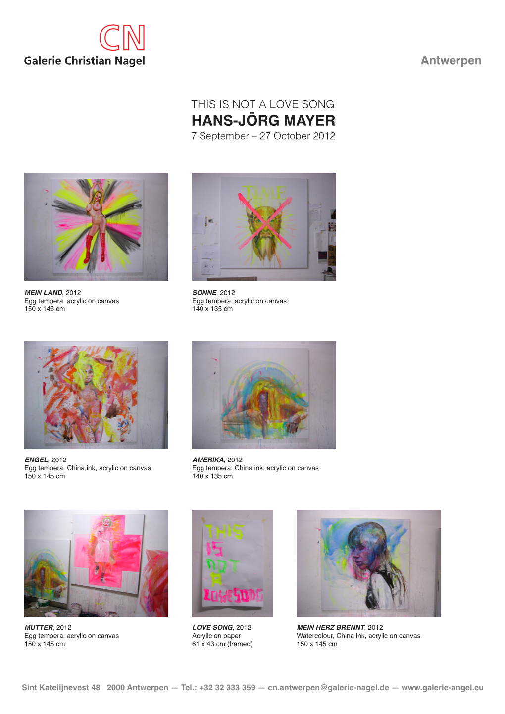 HANS-JÖRG MAYER 7 September – 27 October 2012