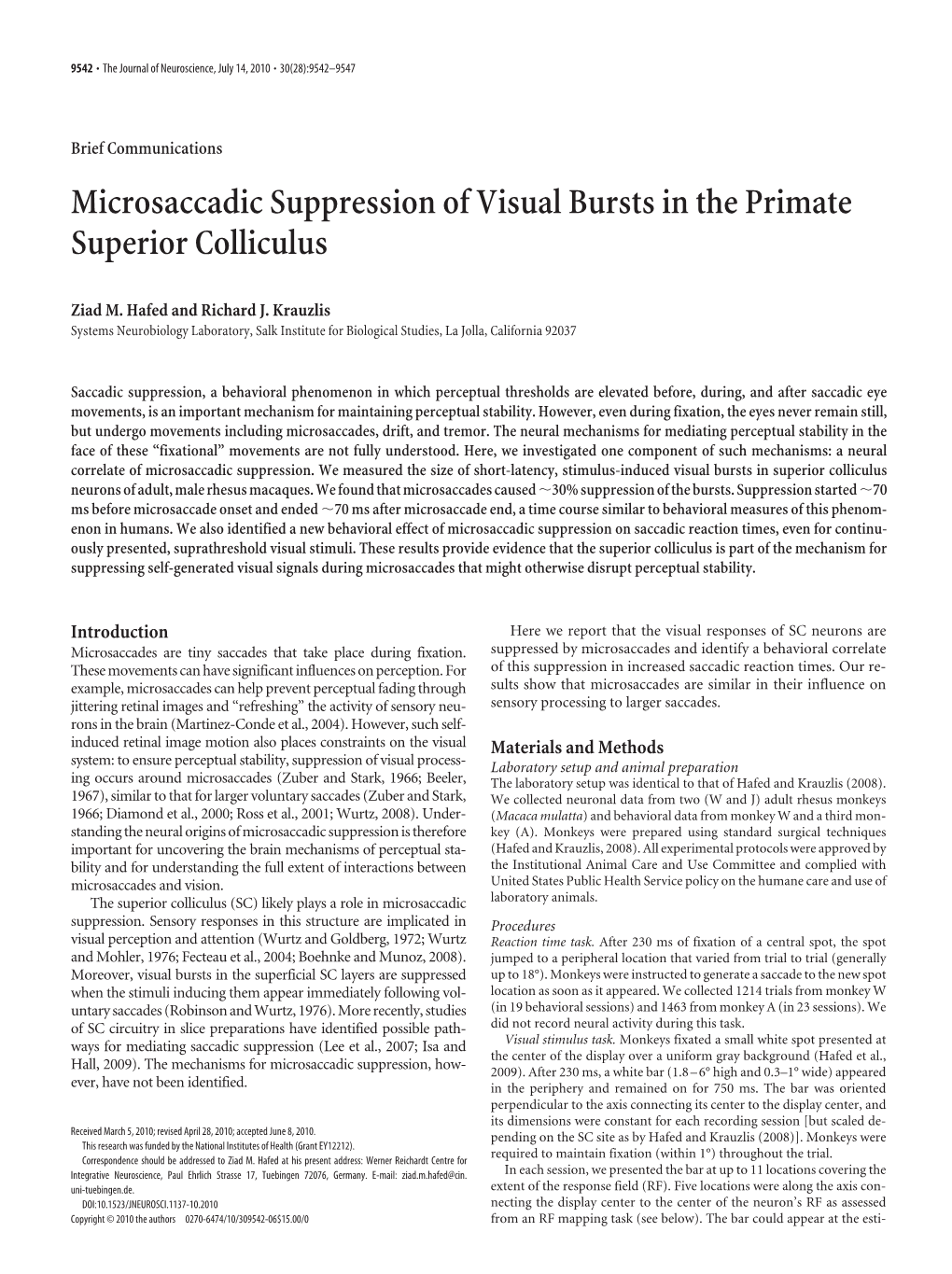 Microsaccadic Suppression of Visual Bursts in the Primate Superior Colliculus