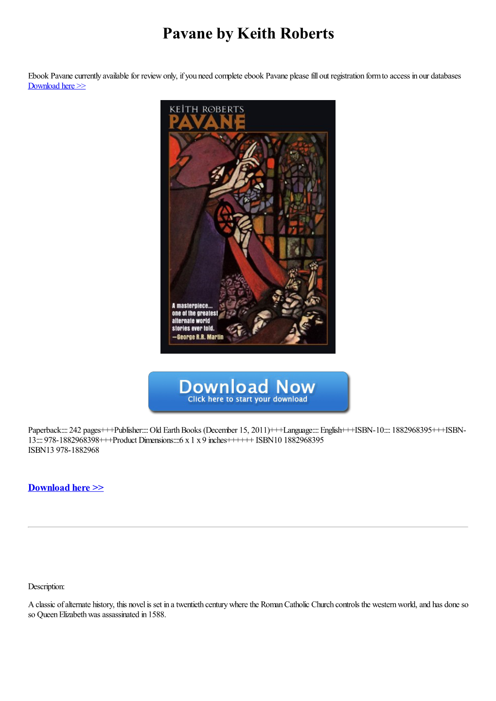 Pavane by Keith Roberts [Book]