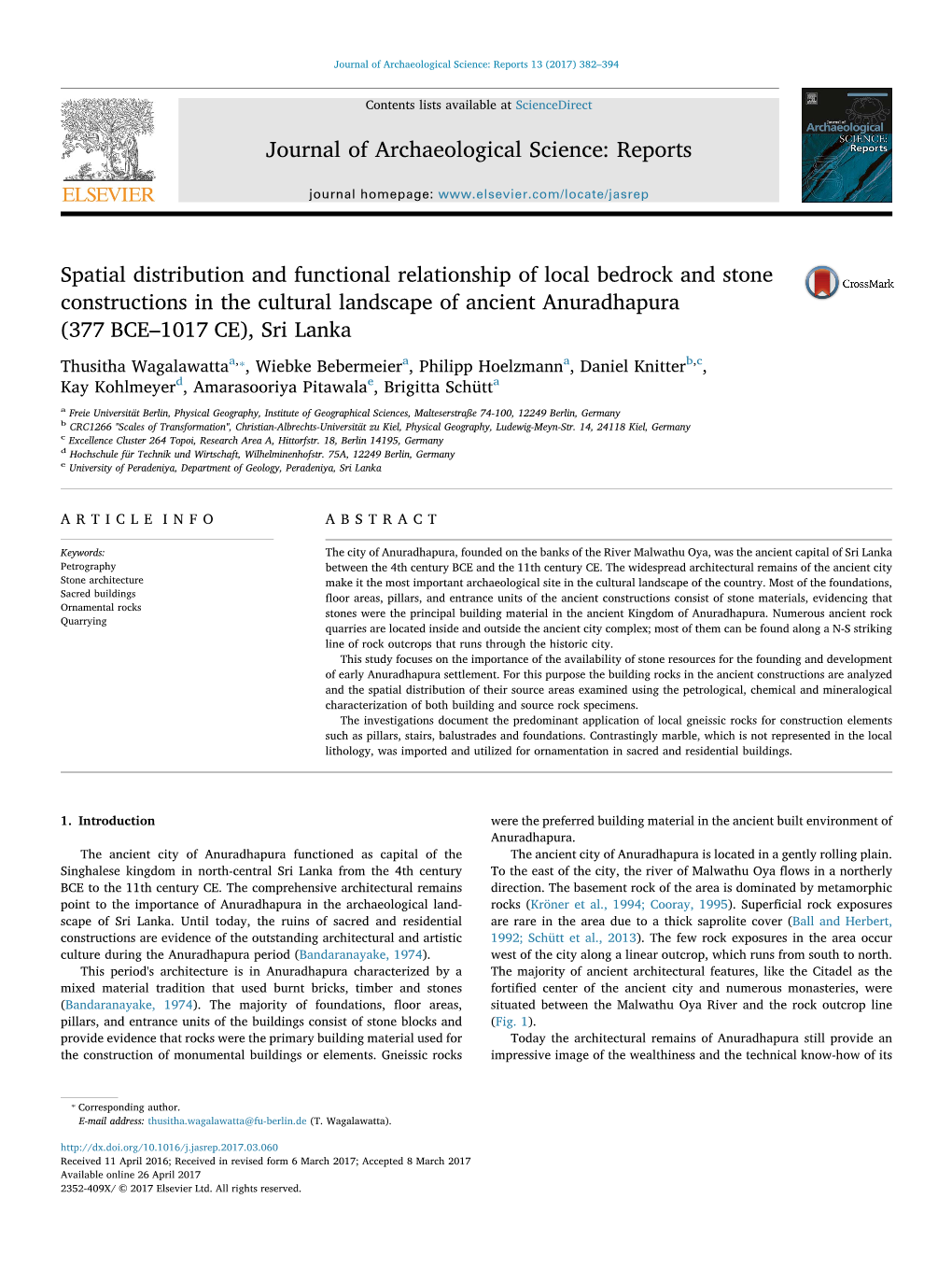 Spatial Distribution and Functional Relationship of Local Bedrock And