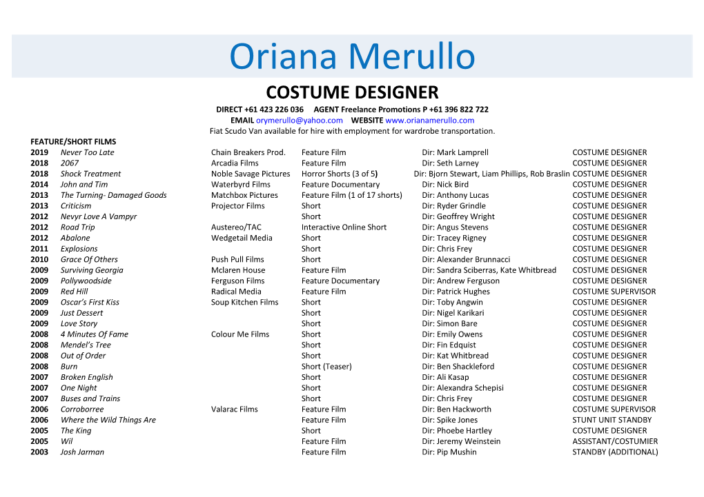 Costume Designer