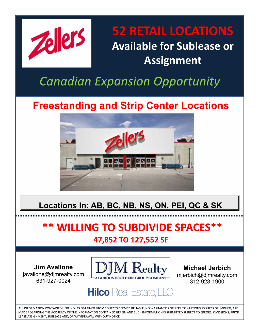 52 RETAIL LOCATIONS Canadian Expansion Opportunity