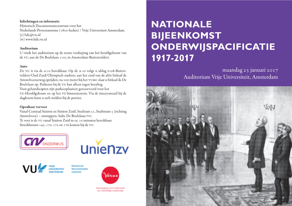 Nationale Bijeenkomst Onderwijspacificatie 1917-2017