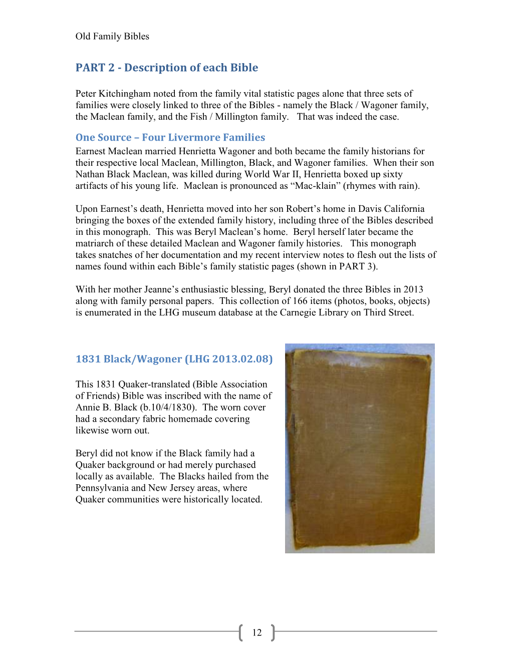 Description of Each Bible