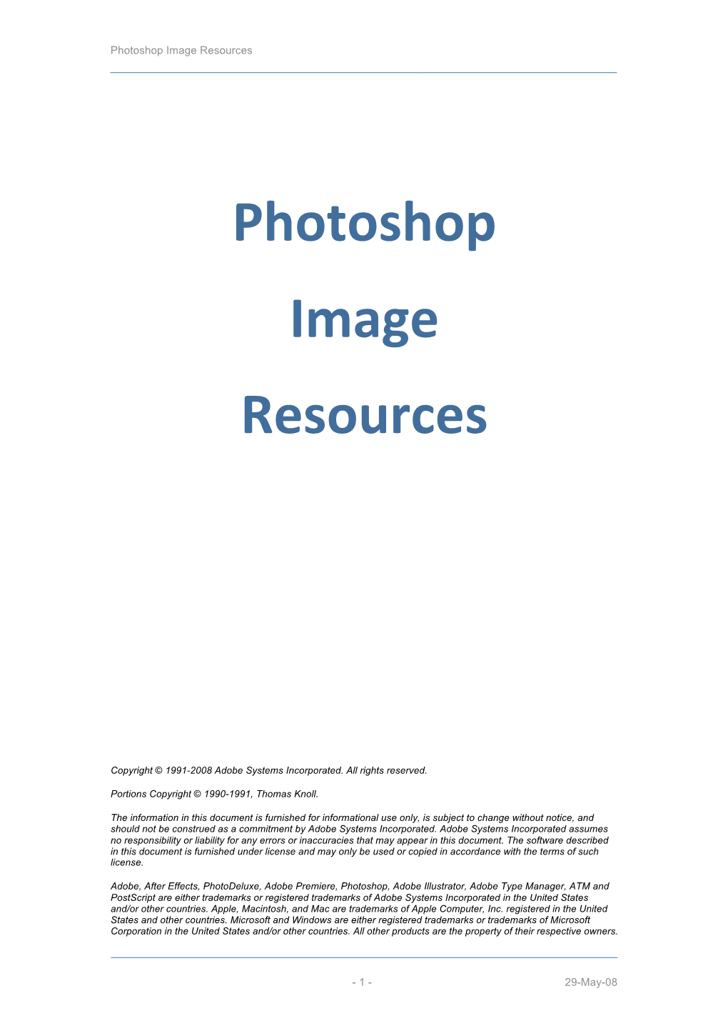 Photoshop Image Resources ______