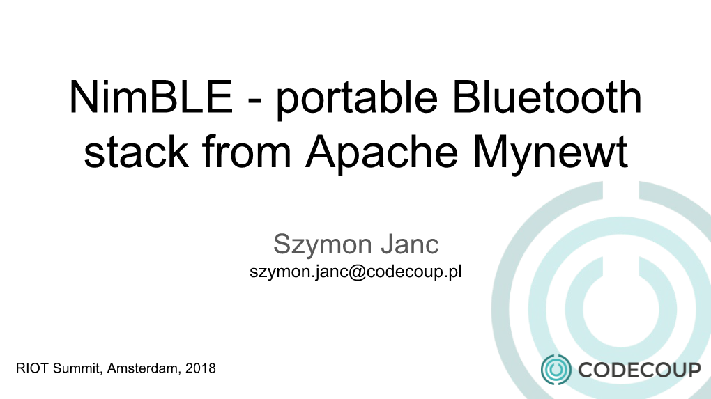 Nimble - Portable Bluetooth Stack from Apache Mynewt