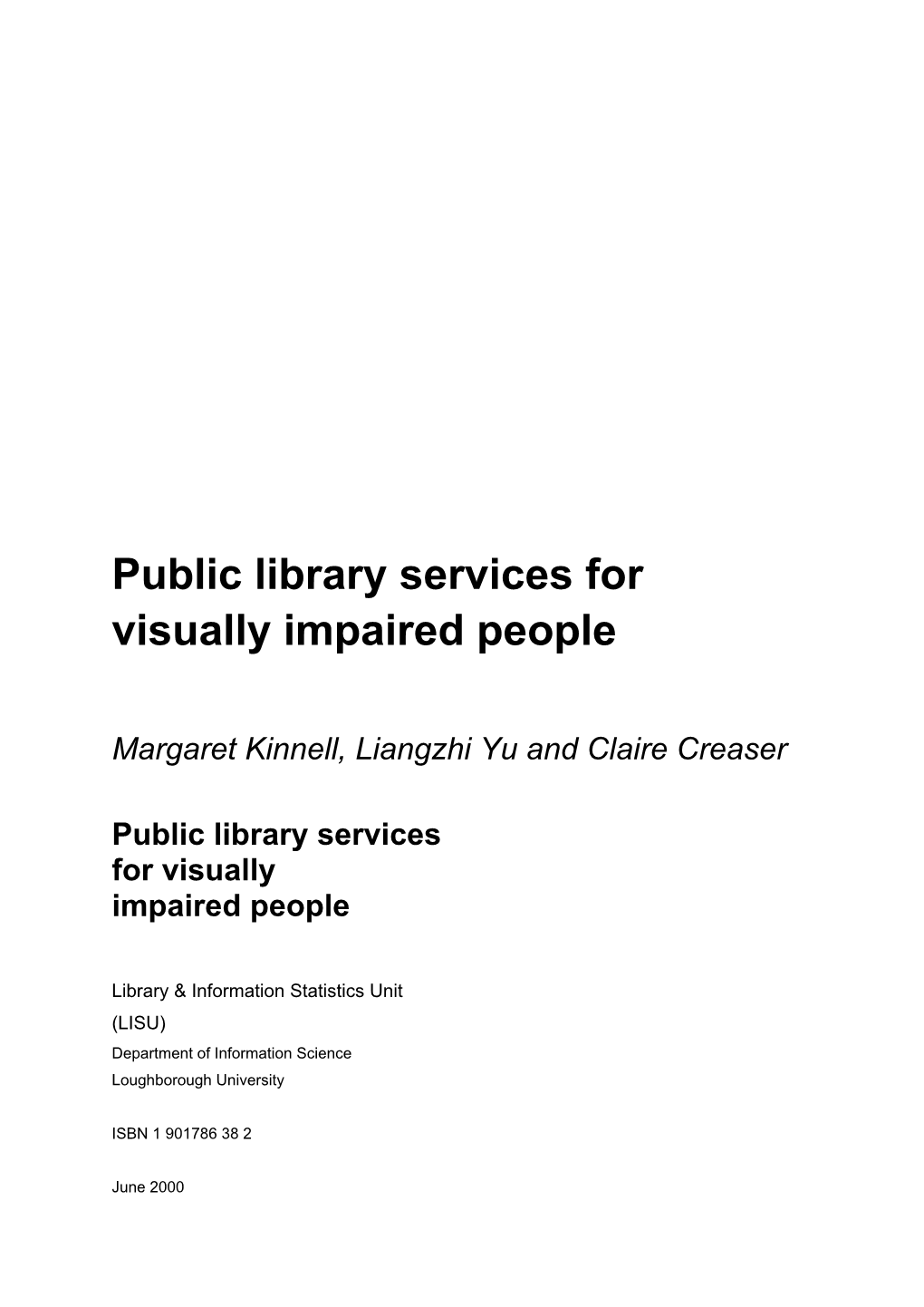 Public Library Services for Visually Impaired People