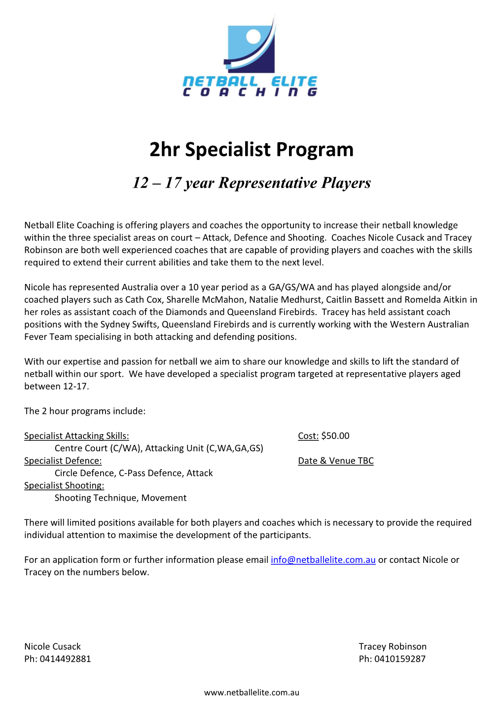 2Hr Specialist Program