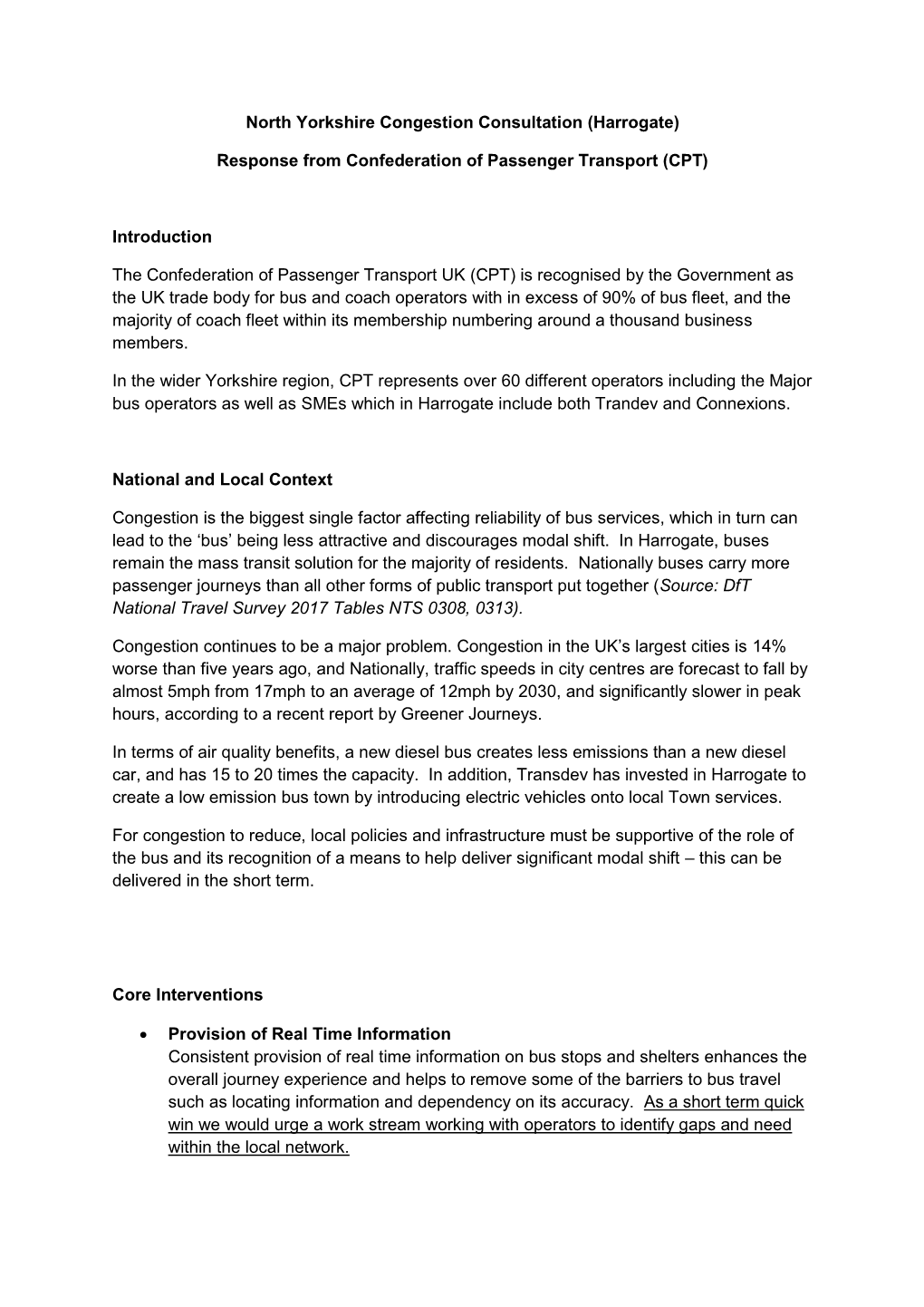 North Yorkshire Congestion Consultation (Harrogate)