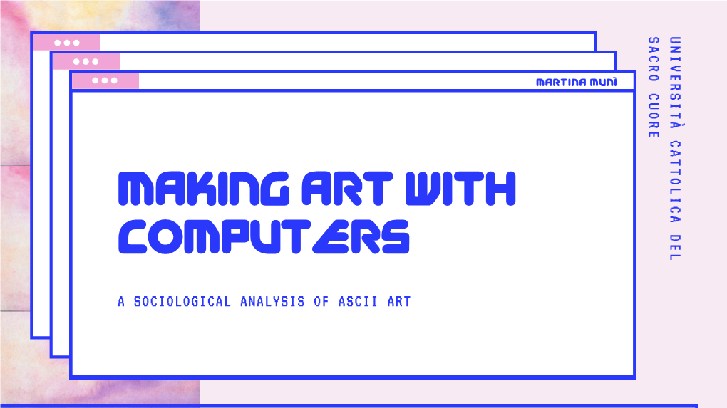 Making Art with Computers