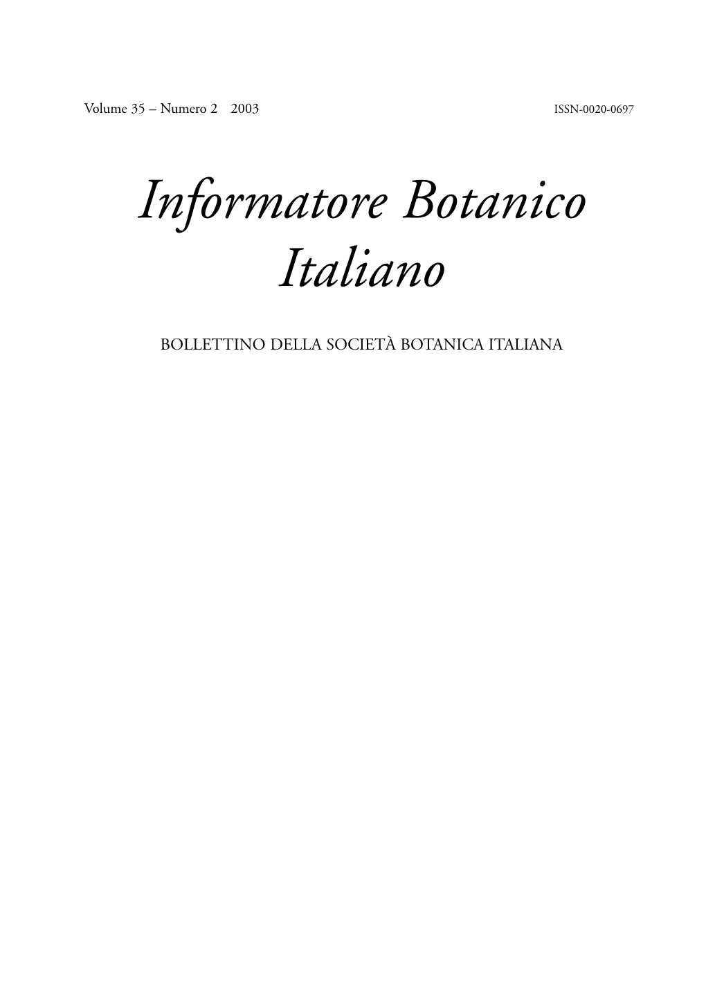 Informatore Botanico Italiano