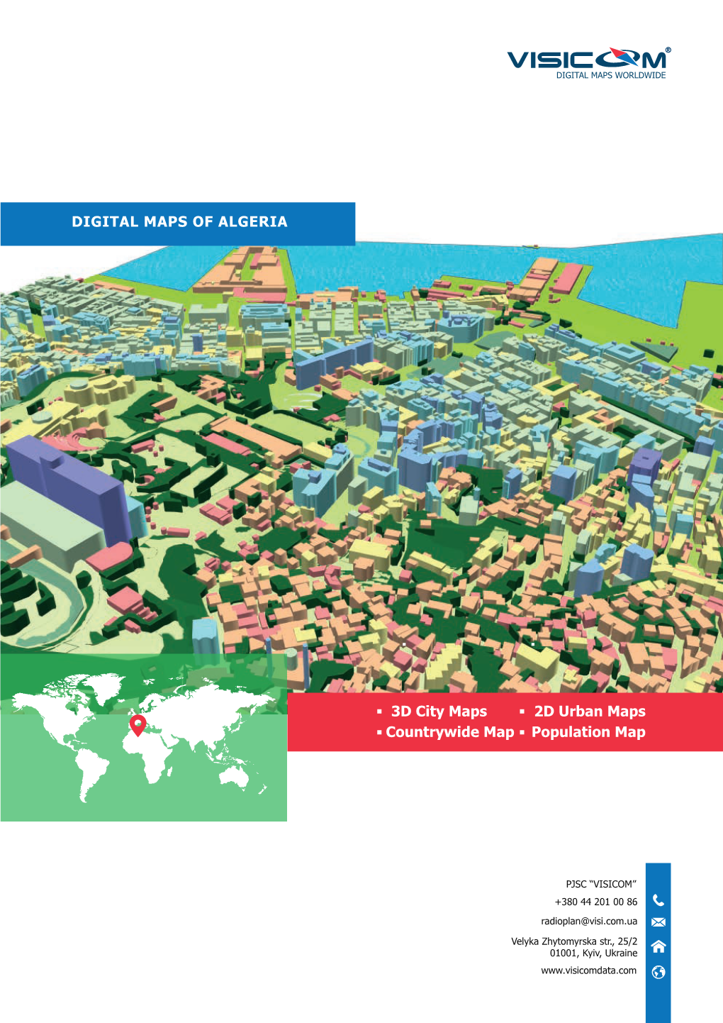 DIGITAL MAPS of ALGERIA 3D City Maps 2D Urban Maps Countrywide