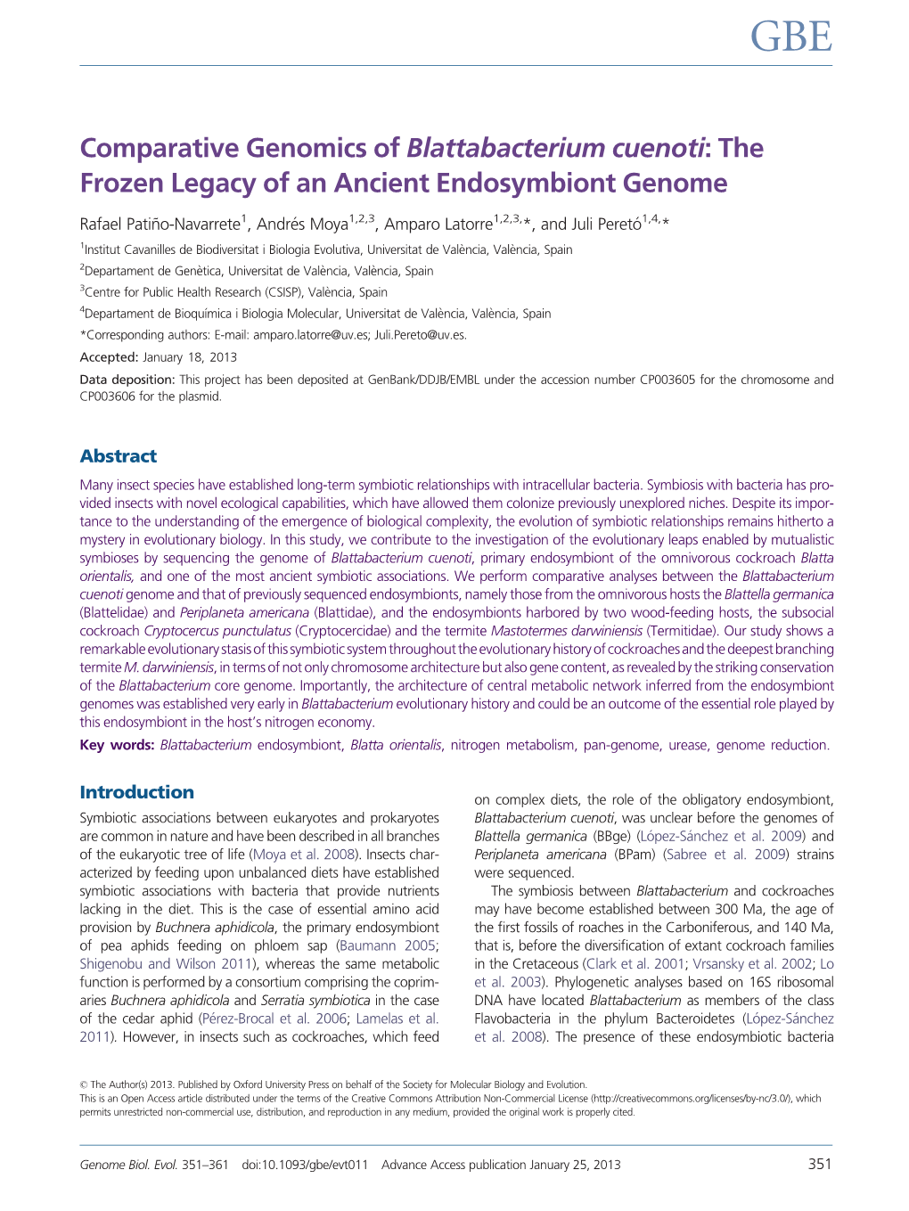 The Frozen Legacy of an Ancient Endosymbiont Genome