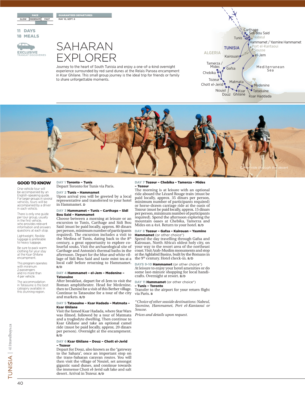 Saharan Explorer.Indd 1 31/07/12 09:37:07 from $ * Carthage 1599 Sidi Bou Said Jan