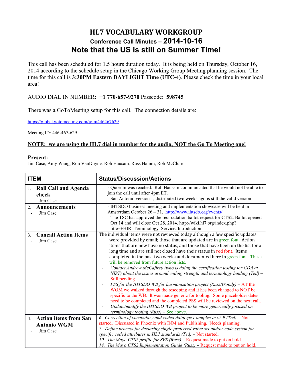 Hl7 Vocabulary Technical Committee s1