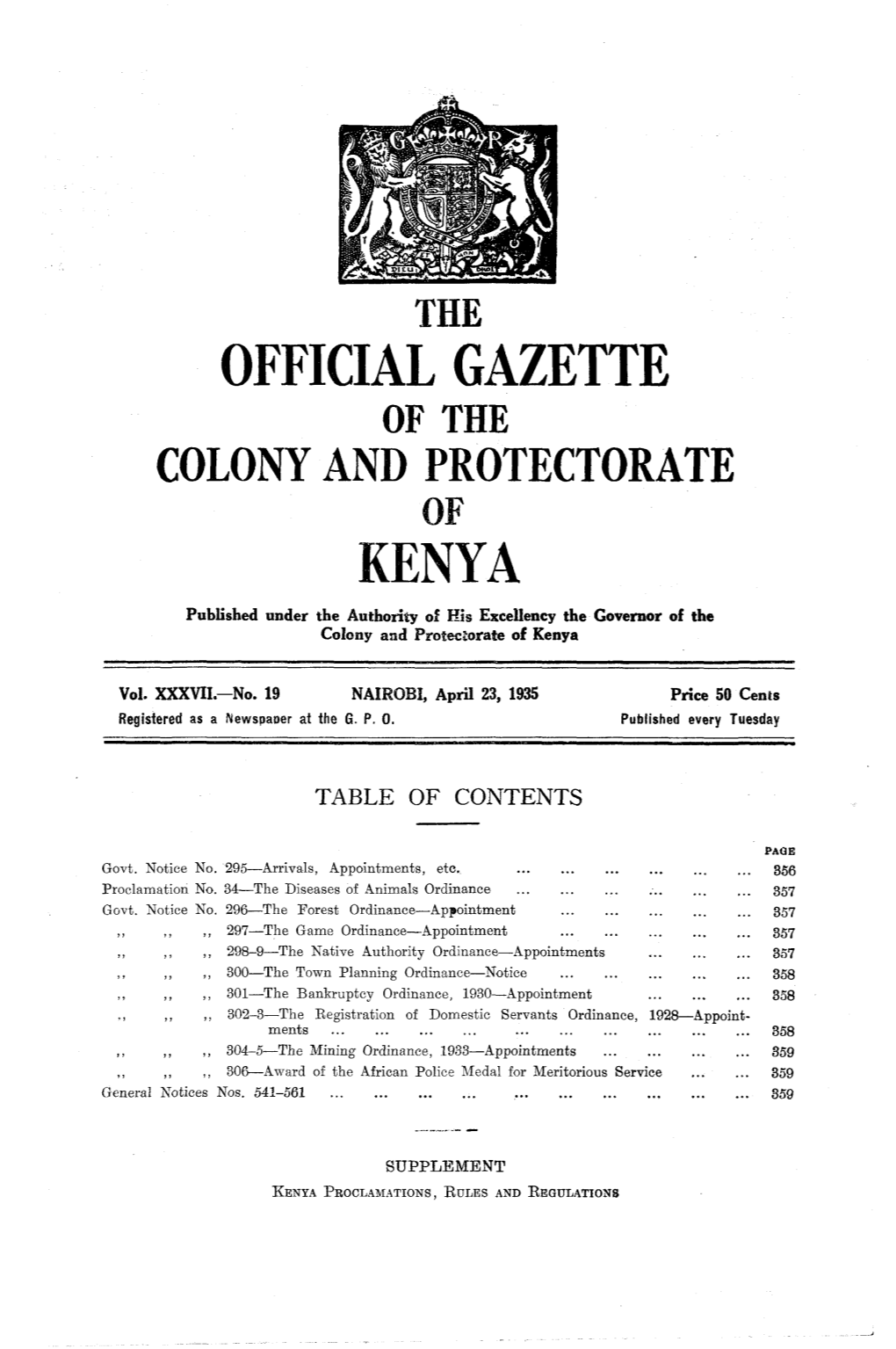 Ke-Government-Gazette-Dated-1935-04-23-No-19.Pdf