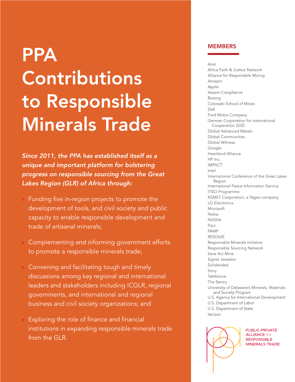 PPA Contributions to Responsible Minerals Trade