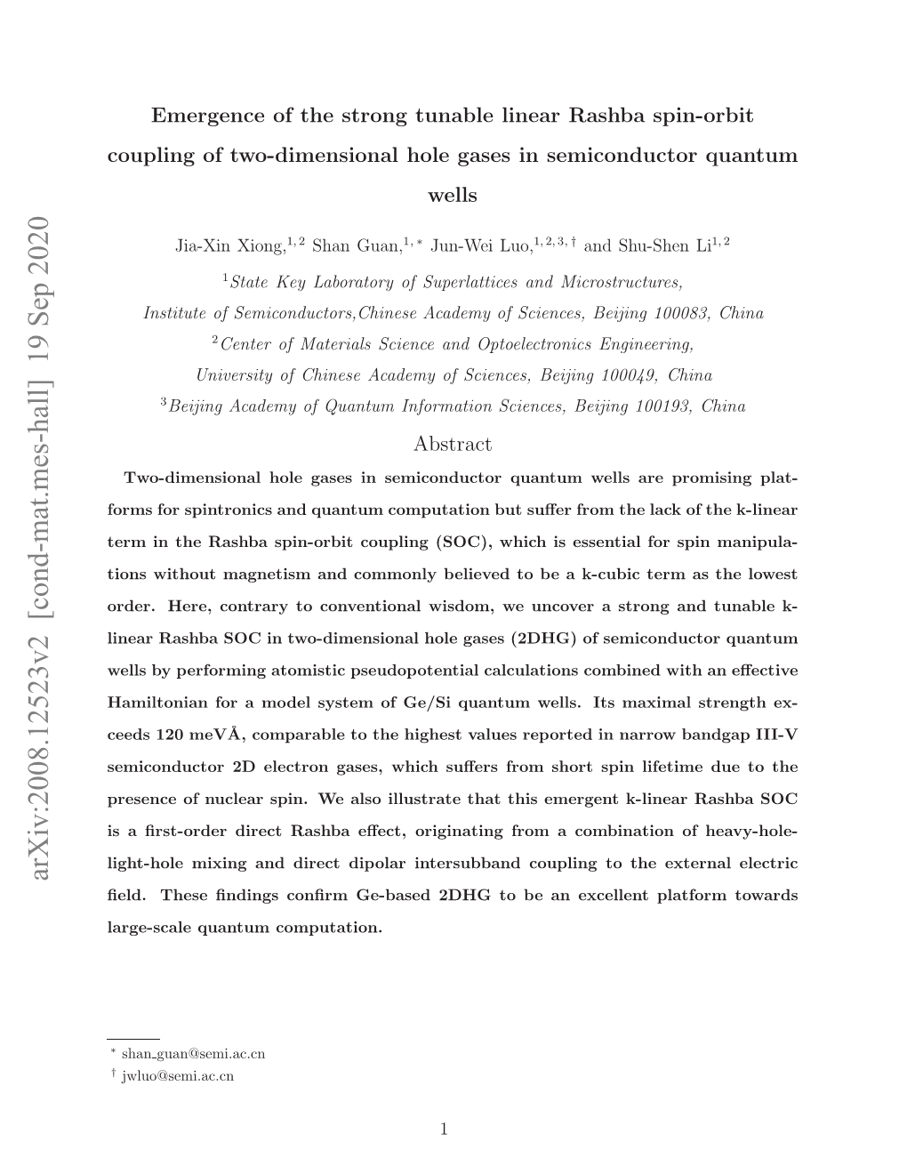 Arxiv:2008.12523V2 [Cond-Mat.Mes-Hall] 19 Sep 2020