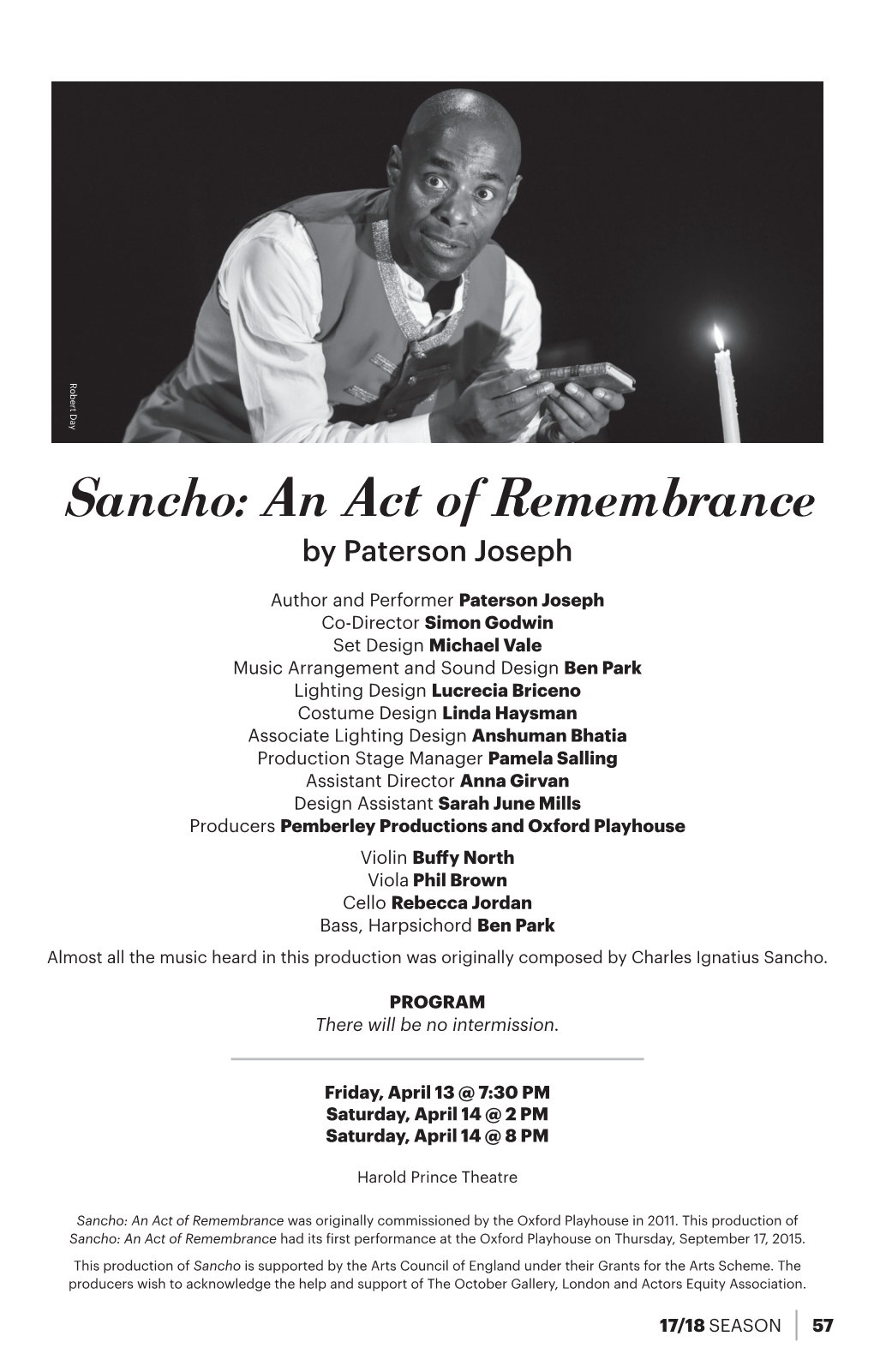 Sancho: an Act of Remembrance by Paterson Joseph