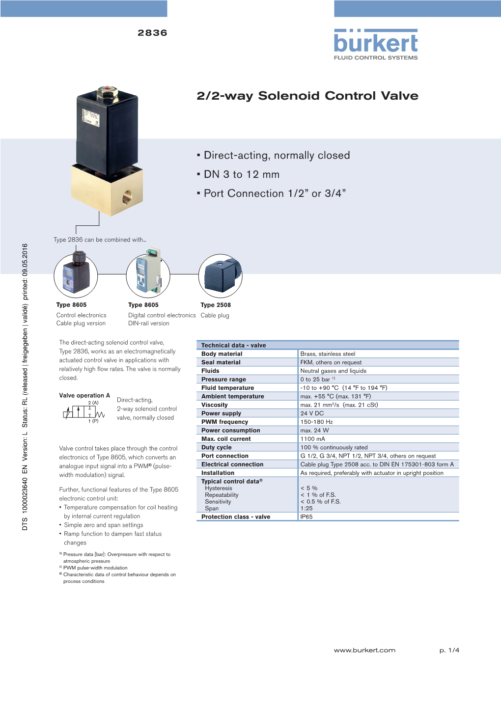 2/2-Way Solenoid Control Valve