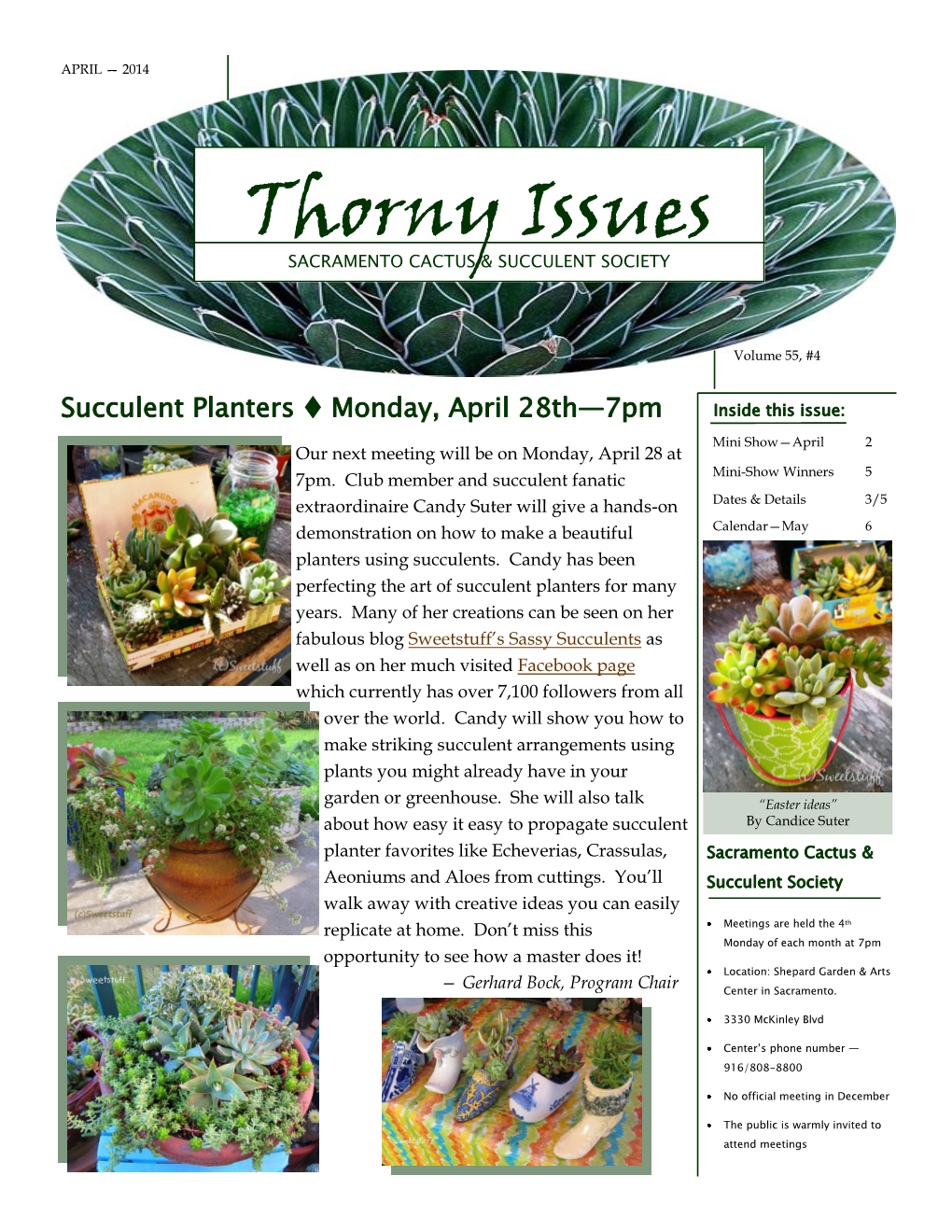 Thorny Issues DATES & DETAILS —