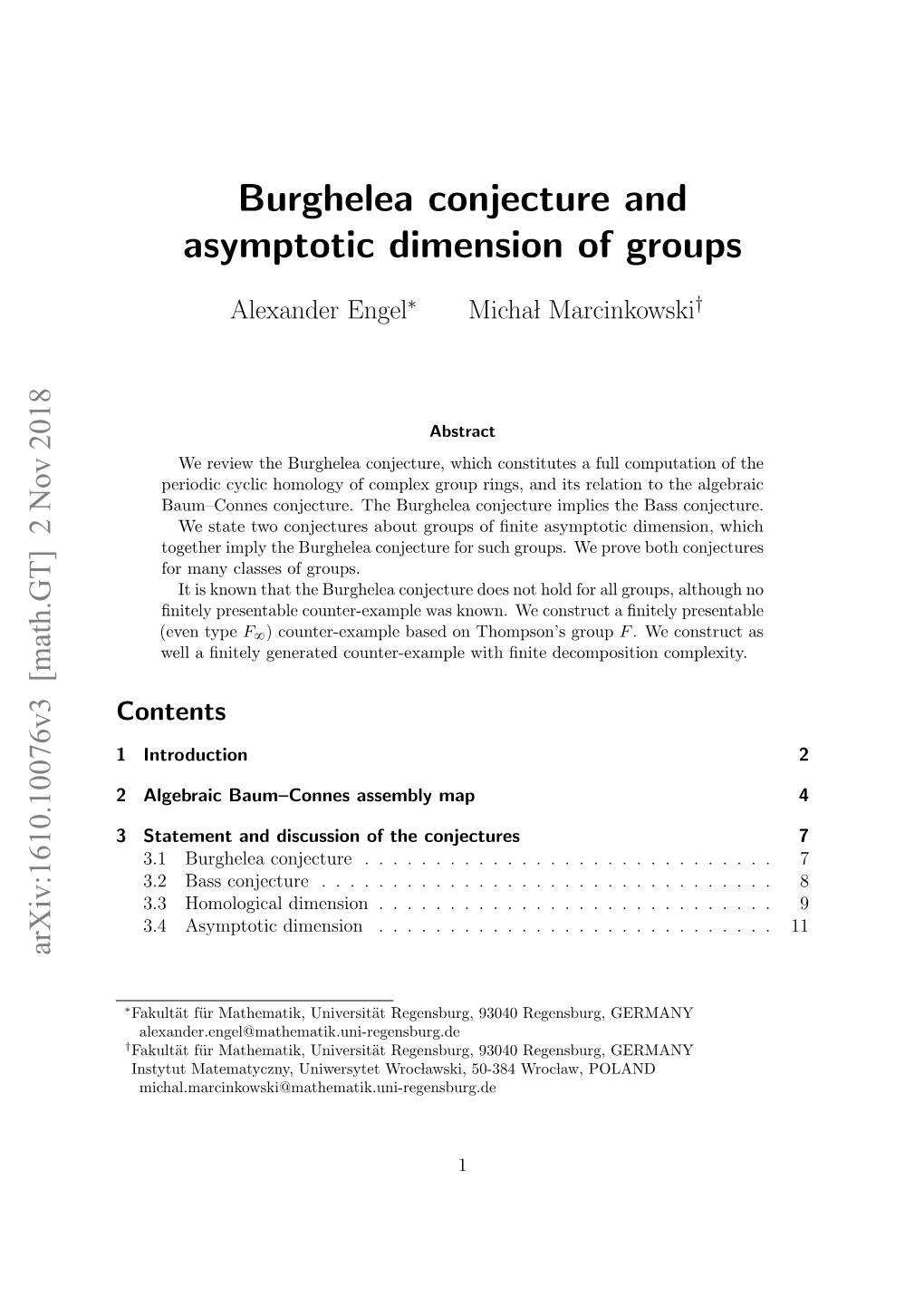Burghelea Conjecture and Asymptotic Dimension of Groups