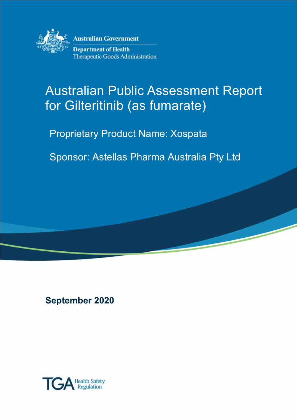 Australian Public Assessment Report for Gilteritinib (As Fumarate)