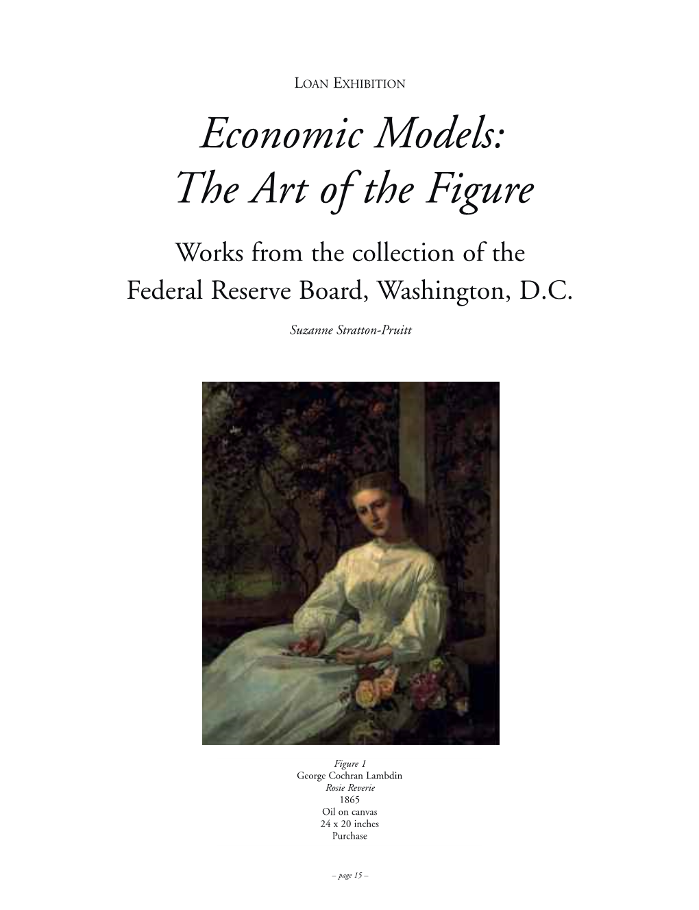 Economic Models: the Art of the Figure Works from the Collection of the Federal Reserve Board, Washington, D.C