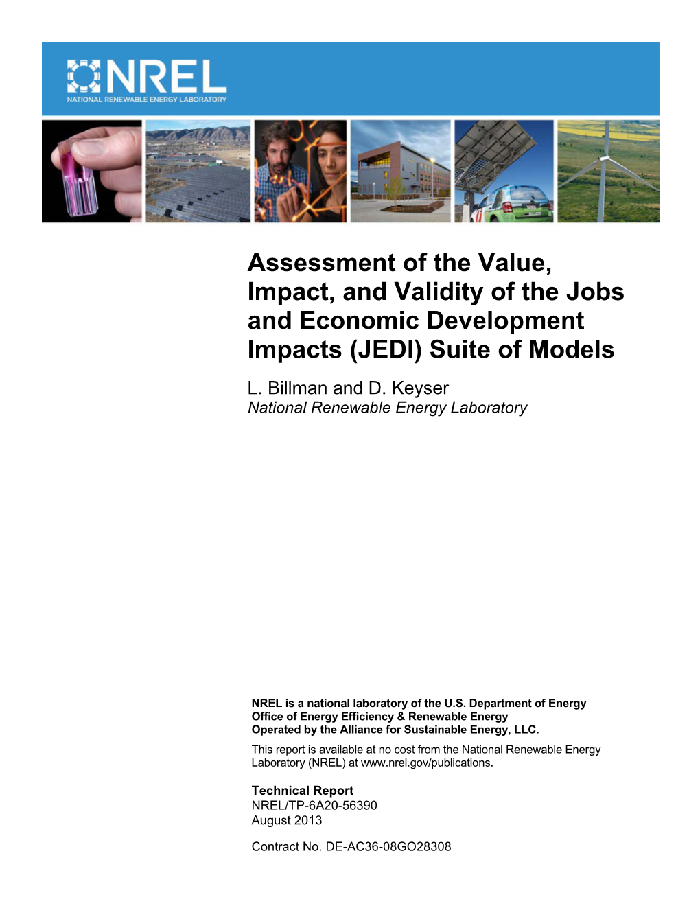 Assessment of the Value, Impact, and Validity of the Jobs and Economic Development Impacts (JEDI) Suite of Models L