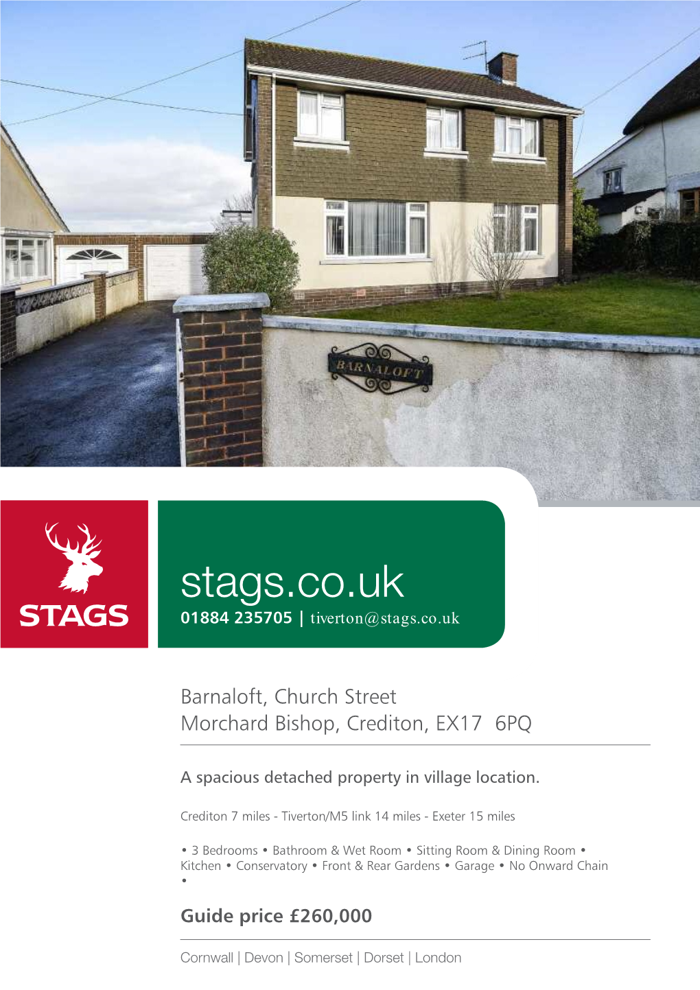 Stags.Co.Uk 01884 235705 | Tiverton@Stags.Co.Uk