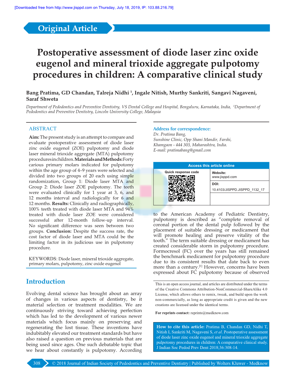 Postoperative Assessment of Diode Laser Zinc Oxide Eugenol and Mineral Trioxide Aggregate Pulpotomy Procedures in Children: a Comparative Clinical Study