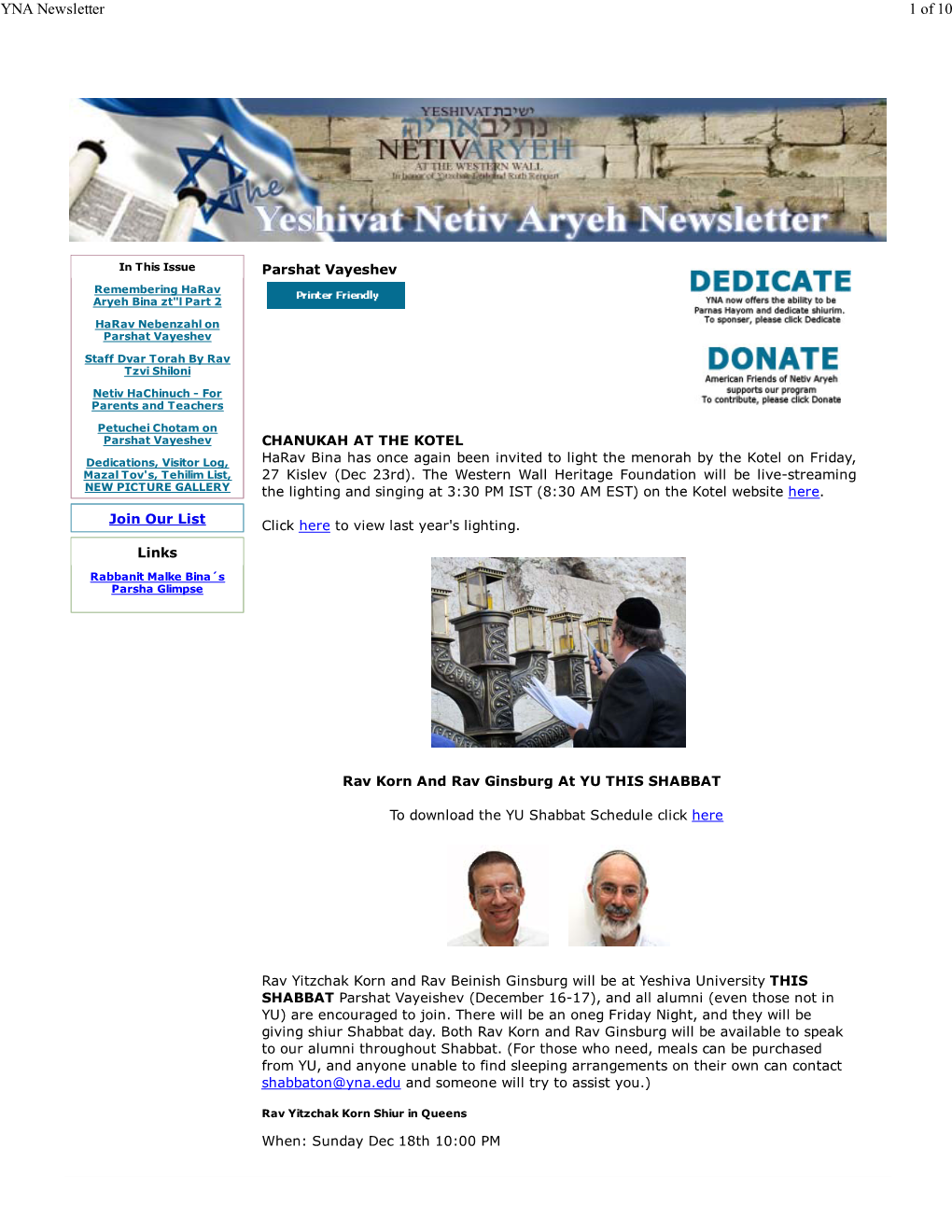 YNA Newsletter 1 of 10