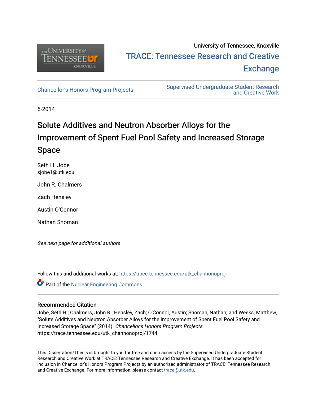 Solute Additives and Neutron Absorber Alloys for the Improvement of Spent Fuel Pool Safety and Increased Storage Space