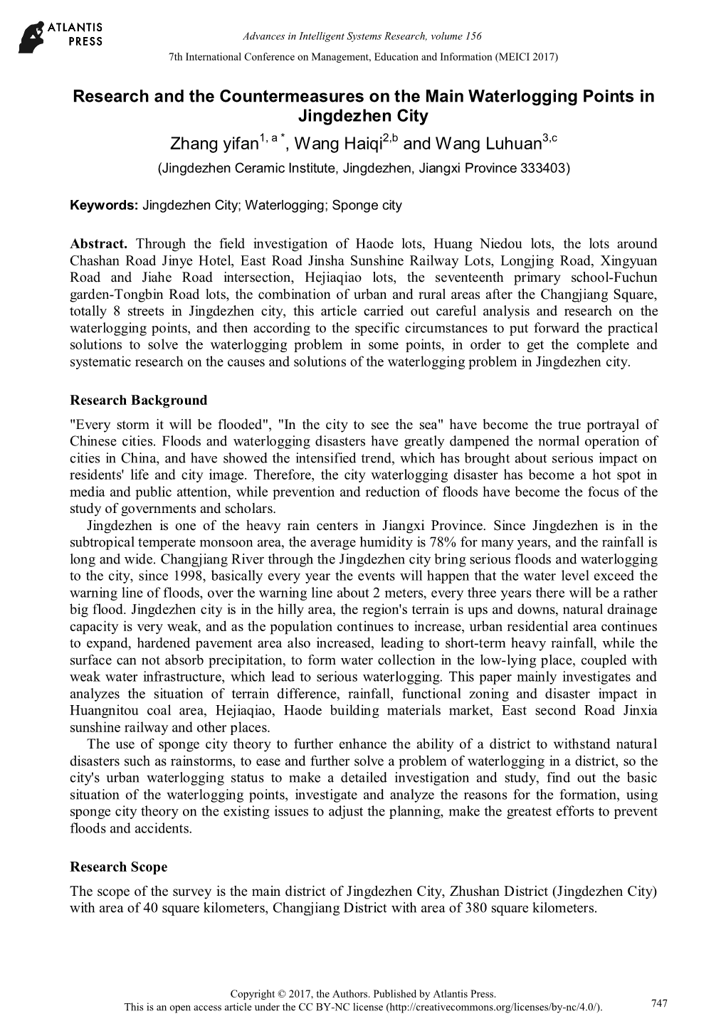 Research and the Countermeasures on the Main Waterlogging Points In