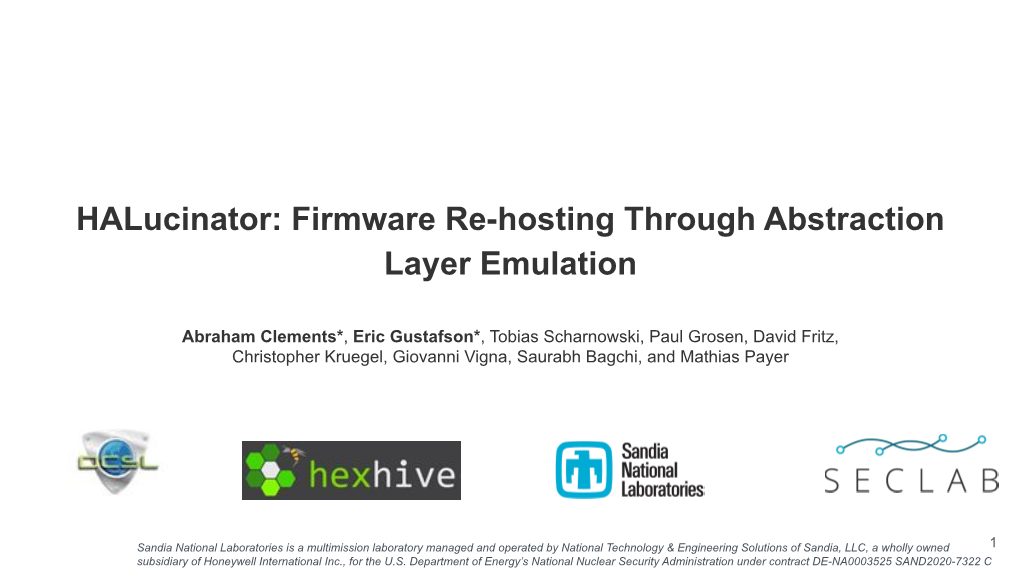 Halucinator: Firmware Re-Hosting Through Abstraction Layer Emulation