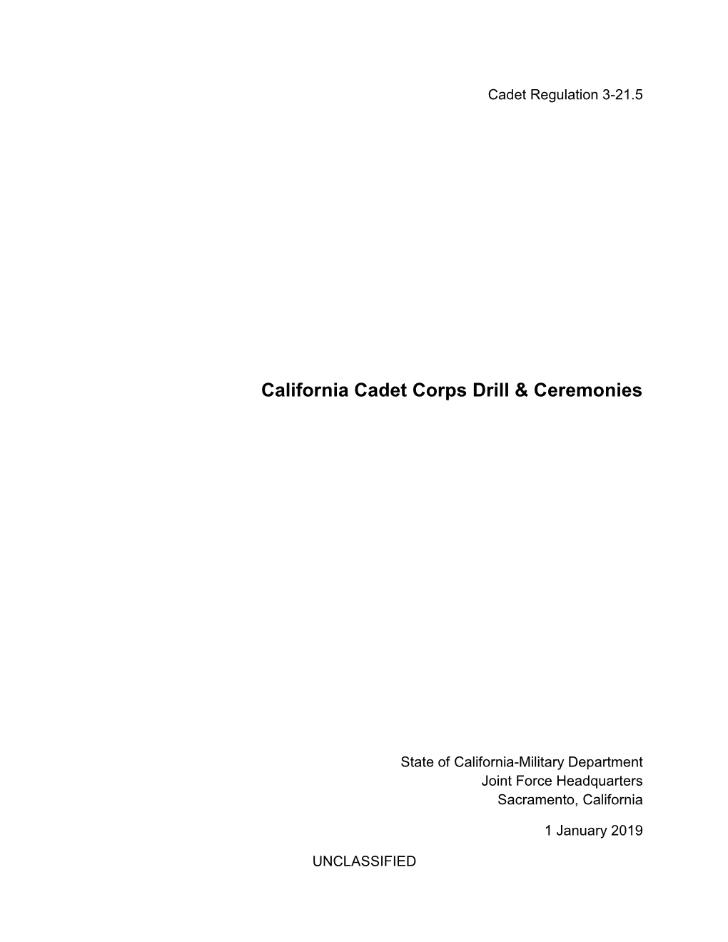 California Cadet Corps Drill & Ceremonies