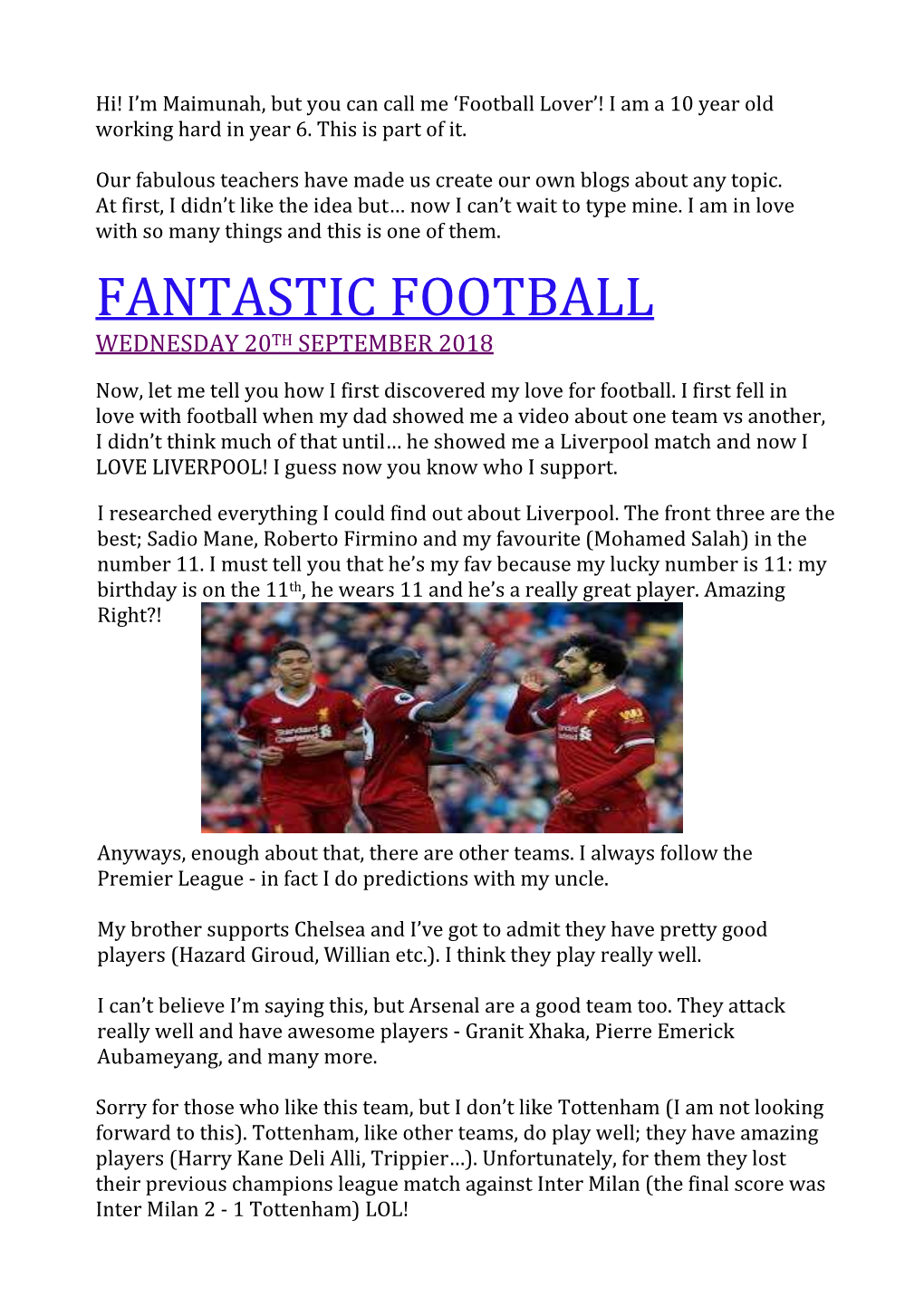 Fantastic Football Wednesday 20 Th September 2018