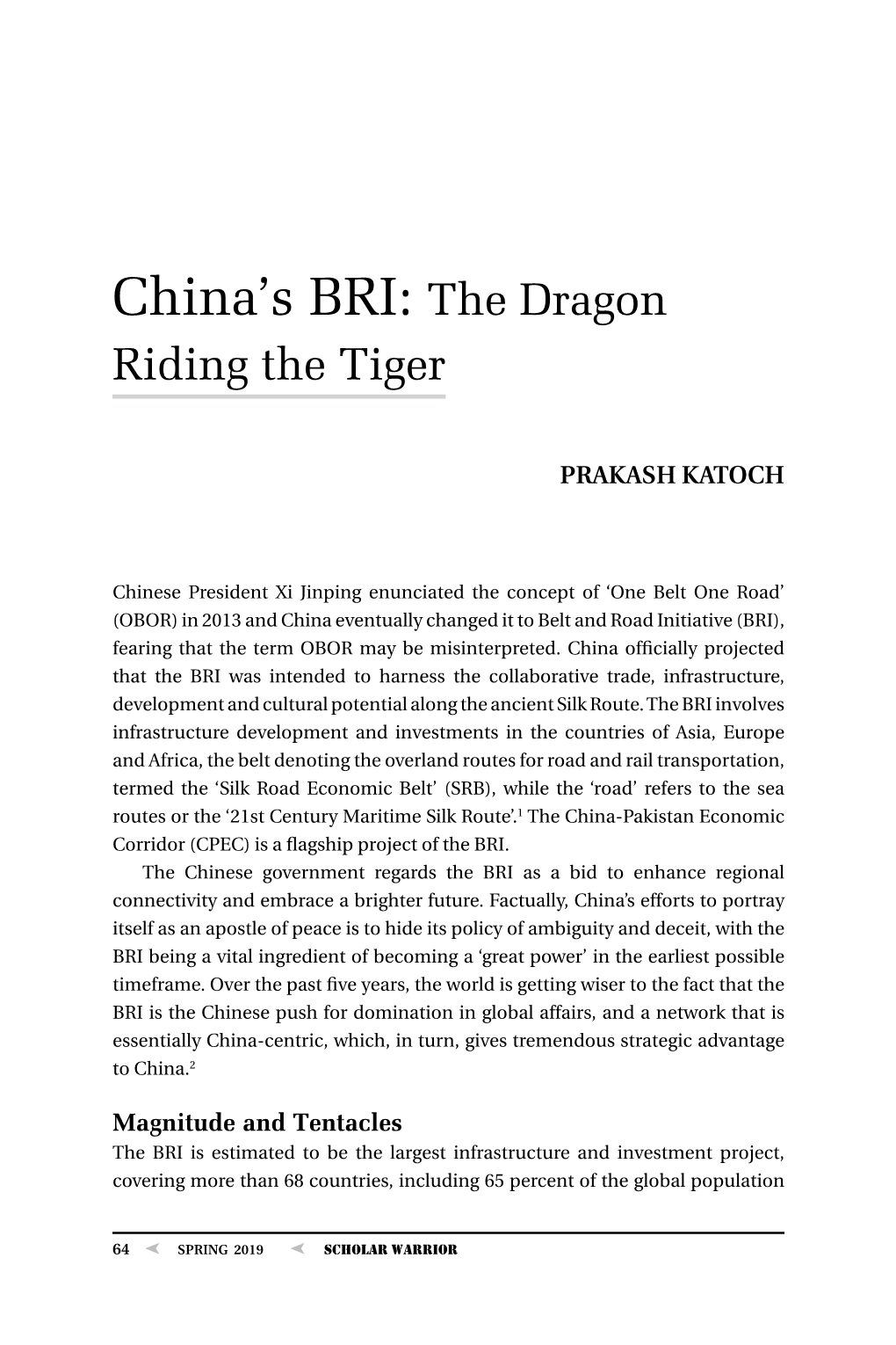 China's BRI: the Dragon