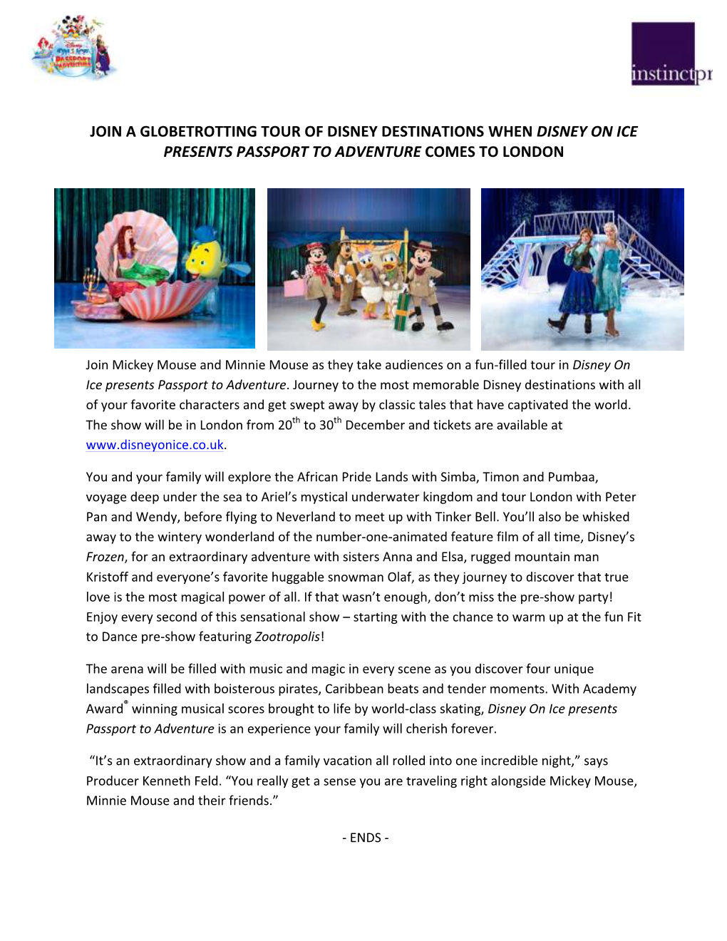 Join a Globetrotting Tour of Disney Destinations When Disney on Ice Presents Passport to Adventure Comes to London