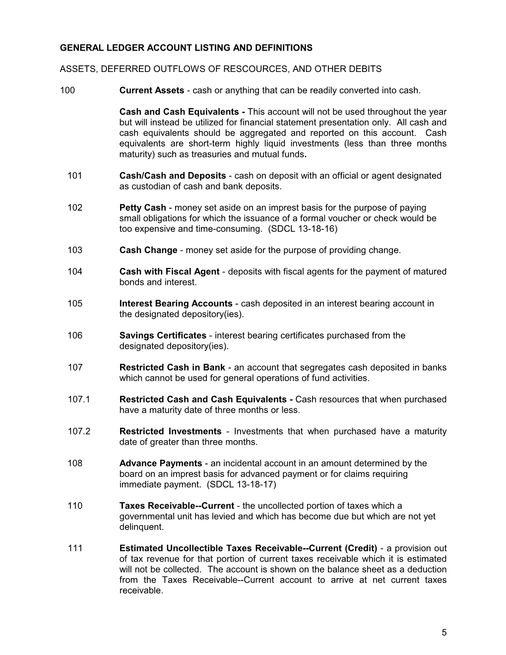 General Ledger Accounts