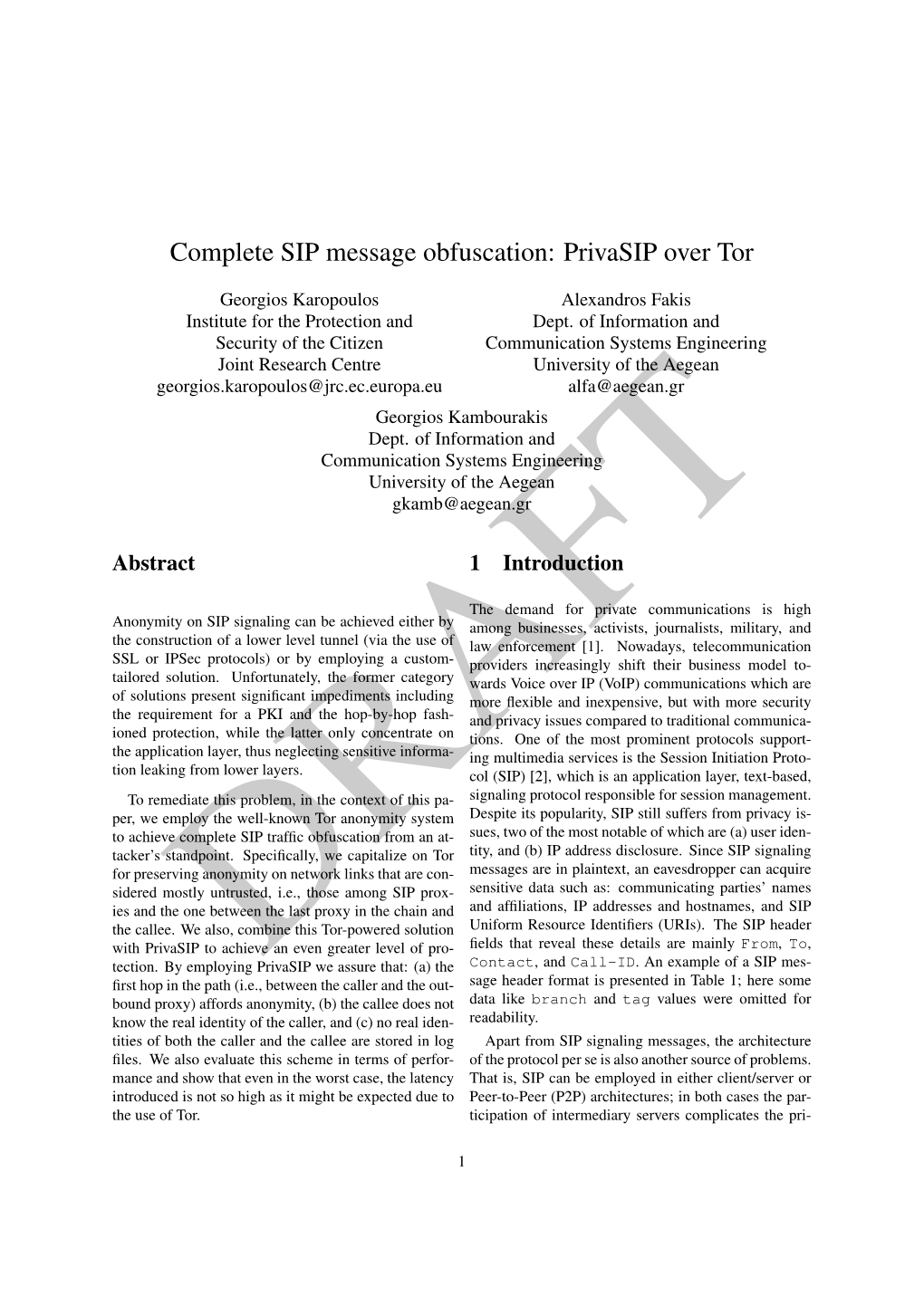 Complete SIP Message Obfuscation: Privasip Over Tor