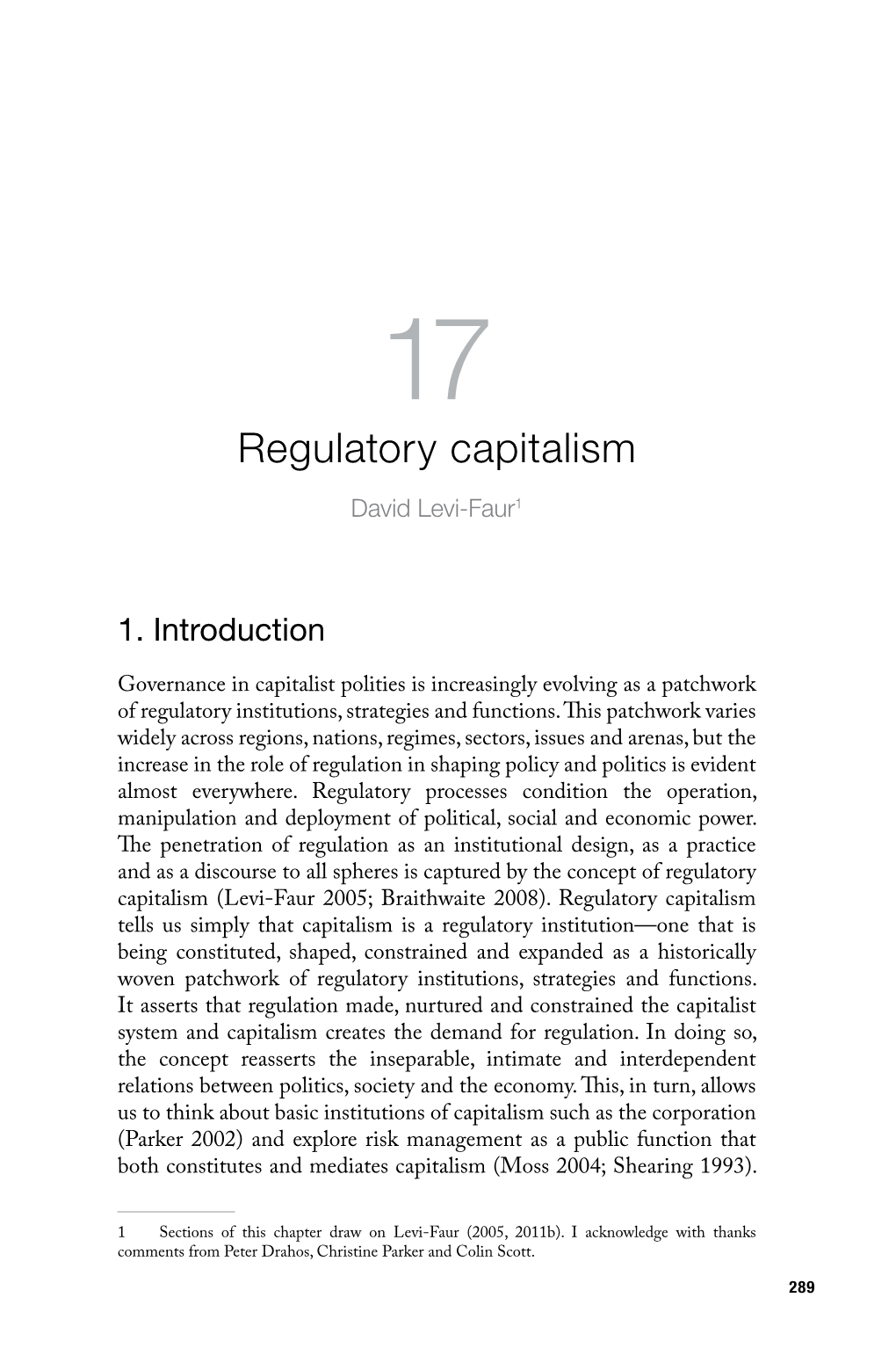 Regulatory Capitalism David Levi-Faur1