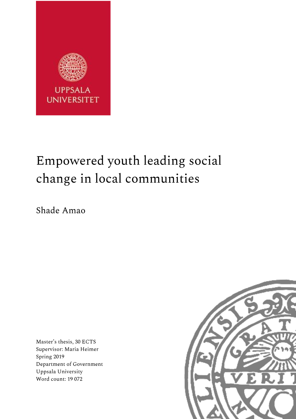 Empowered Youth Leading Social Change in Local Communities