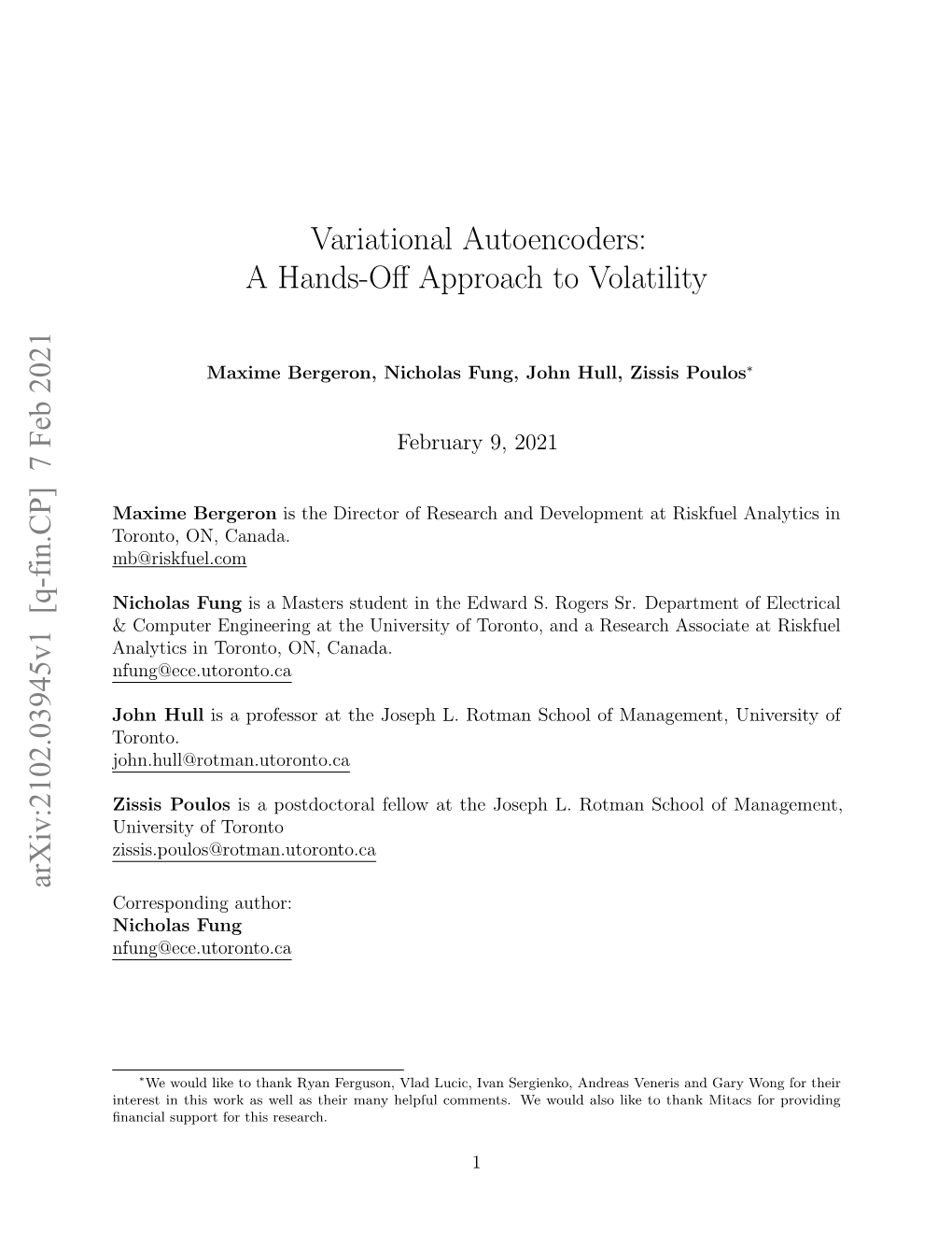 Variational Autoencoders: a Hands-Off Approach to Volatility