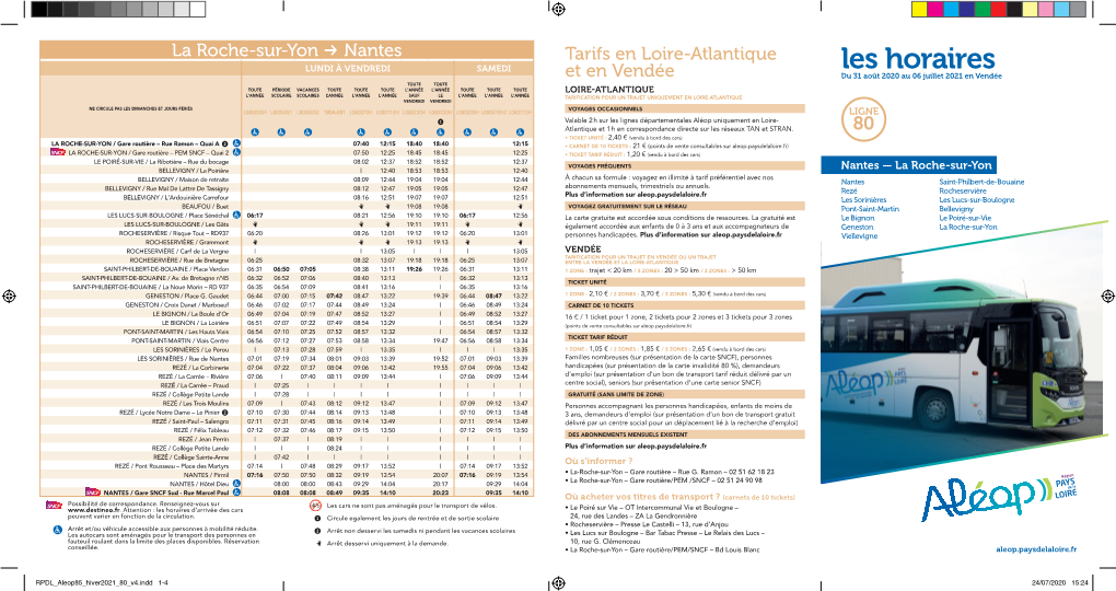 Les Horaires