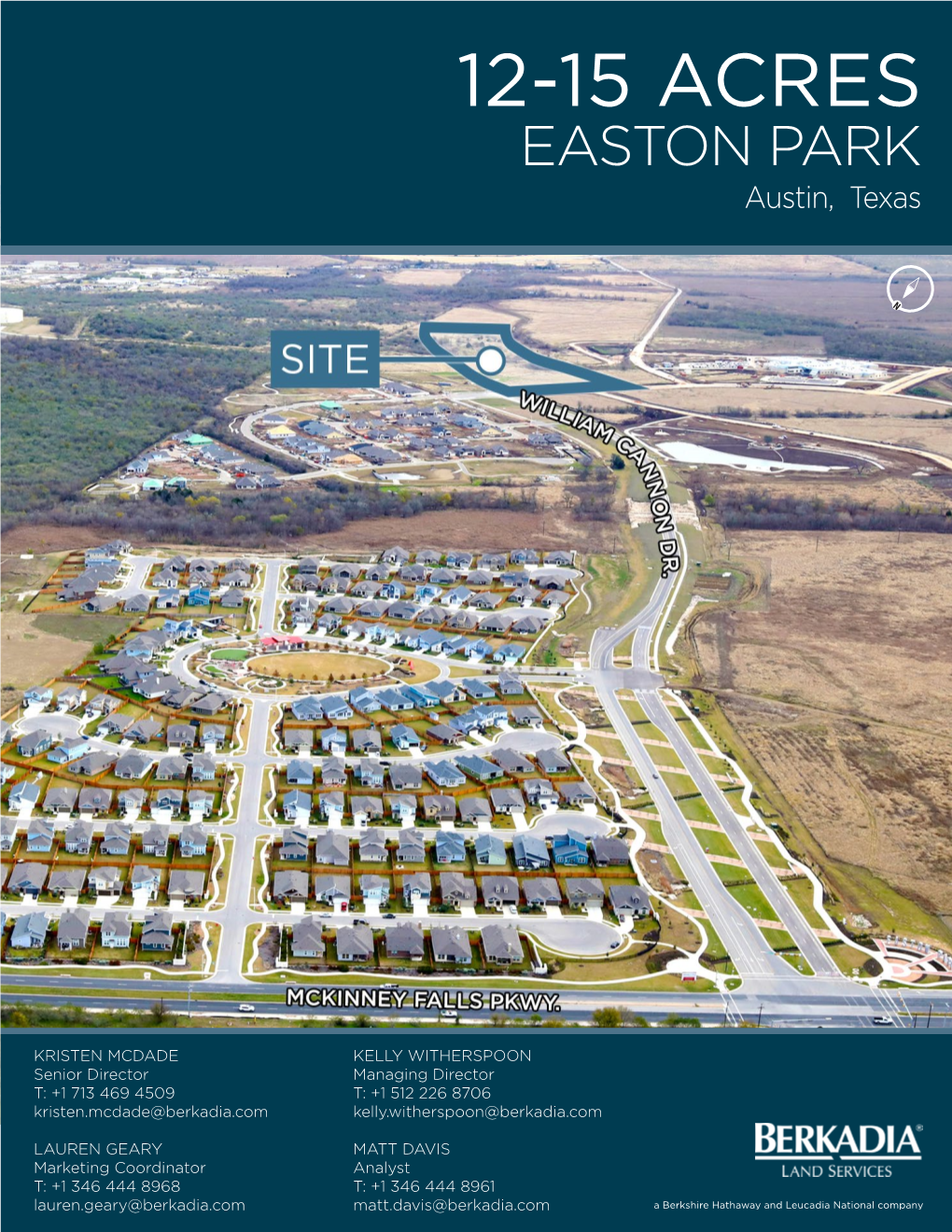 ±12-15 Acres Easton Park