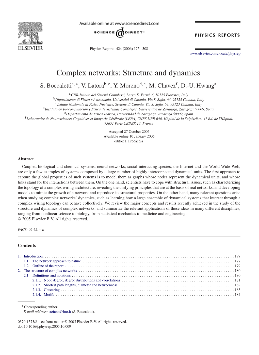 Complex Networks: Structure and Dynamics S